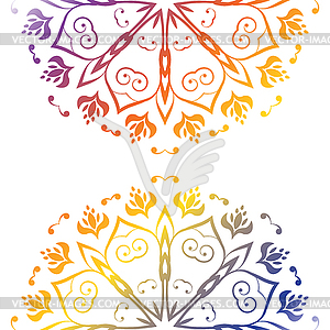 Цветочный красочный орнамент - изображение в векторном формате