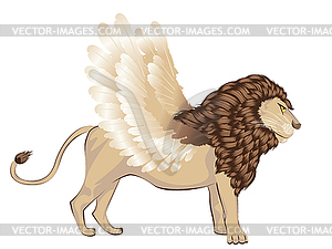 Lion with Wings Cartoon - vector image