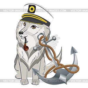 Captain Wolf - vector clip art