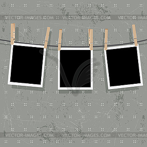 Photo Frames on Rope - vector clip art