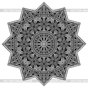 Round art deco ornament - vector clip art