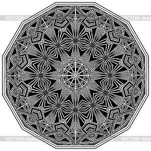 Round art deco ornament - vector image