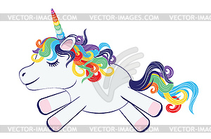 Cartoon little unicorn - vector clipart