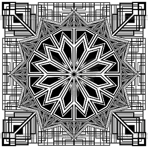 Square black art deco ornament - vector clipart / vector image