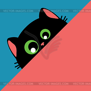 Black cat and stripes - vector image
