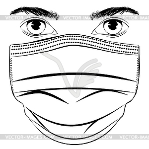 Male eyes and face mask - stock vector clipart