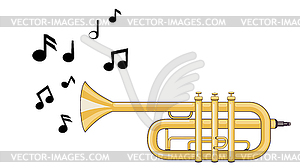 Yellow trumpet design - vector image