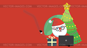 Santa with laptop - vector image