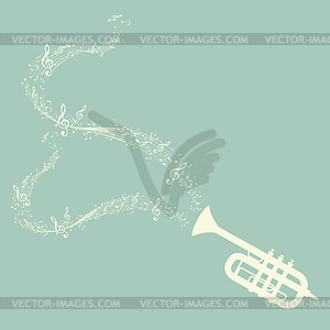 Yellow trumpet design - vector clip art