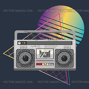 Boombox retro style poster - vector clipart