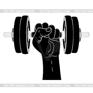 Hand with Dumbbells - vector clip art