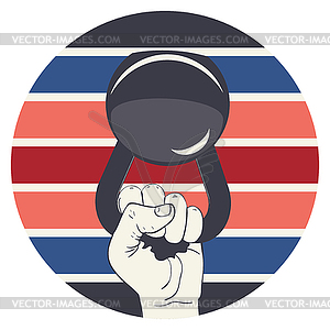 Hand with Kettlebell design - vector clipart