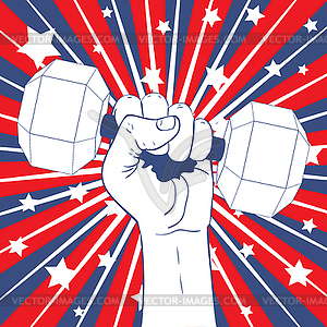 Hand with dumbbells design - vector clipart