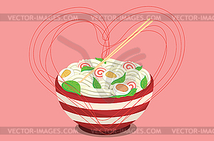 Bowl of ramen - vector clip art