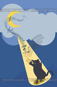 Trumpet back cat - vector image