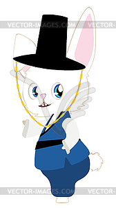 Cartoon bunny in hanbok - vector EPS clipart