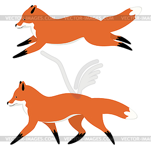 Cartoon red fox - vector image