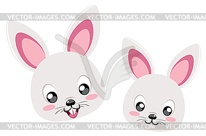 Cartoon bunny head - vector clipart