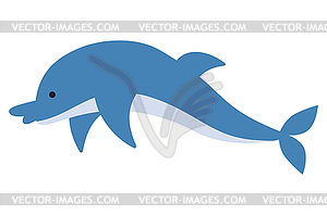 Simple blue dolphin - vector clip art