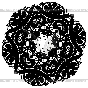 Round black grunge ornament - vector clip art