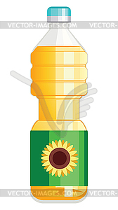 Бутылка подсолнечного масла - векторная иллюстрация
