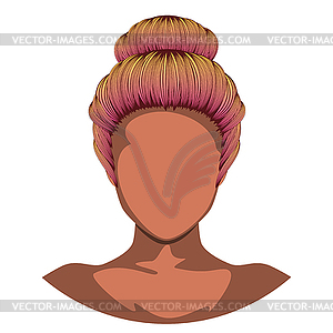 Messy bun hairstyle - vector clip art