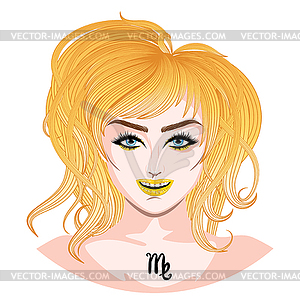 Virgo girl avatar - vector image