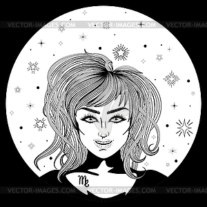 Virgo girl avatar - vector image