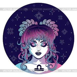 Libra zodiac girl - vector clip art