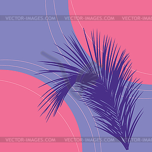 Palm tree tops and geometric shapes - vector clip art