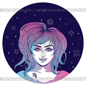 Virgo girl avatar - vector clipart