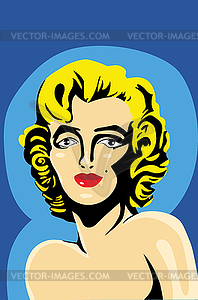 Abstract pop art portrait of blonde girl - vector EPS clipart