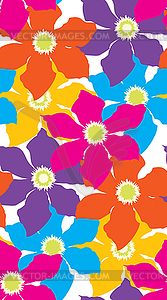 Retro pattern with clematis - vector image