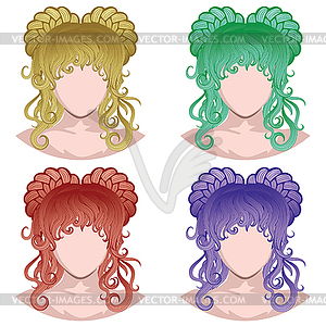 Braided female hairstyle - vector image
