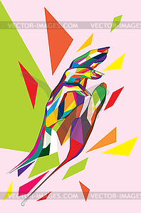 Colorful polygonal hand - vector image