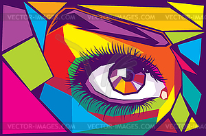 Colorful polygonal eye - vector clipart