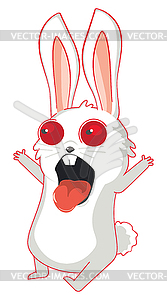 Mad white bunny shout - vector clipart