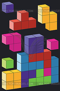 3D Colorful bricks - vector clipart