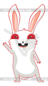 Счастливый белый кролик - векторный клипарт