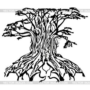 Lineart abstract tree - vector image