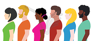 Men and women multiracial concept - vector EPS clipart