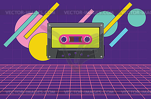 Music poster with cassette - vector clipart