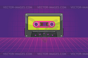 Music poster with cassette - vector clipart