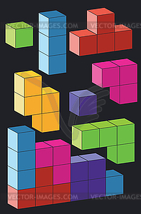 3D Colorful bricks - vector image