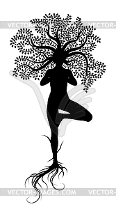 Human tree with leaves - vector clipart