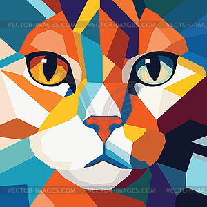 Geometric cat portrait wpap pop art - vector clipart