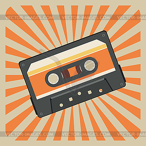 Music poster with cassette - vector image