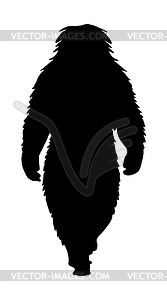 Walking yeti silhouette - vector clipart