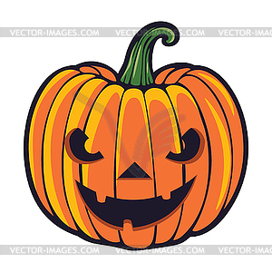 Big orange Halloween pumpkin - vector clip art