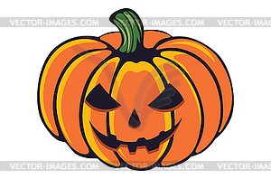 Big orange Halloween pumpkin - vector image